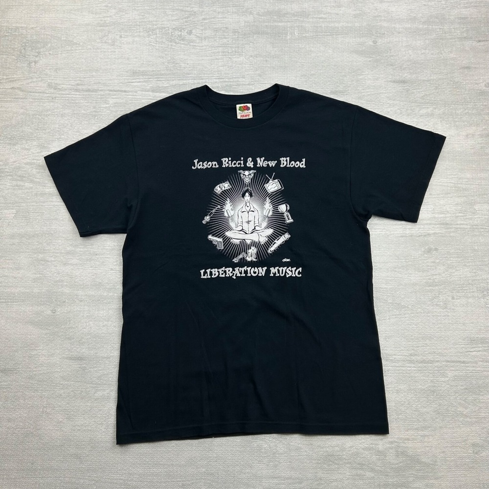 Vintage Jason Ricci Blows Shirt Size Large Black New Blood Liberation Music Goth